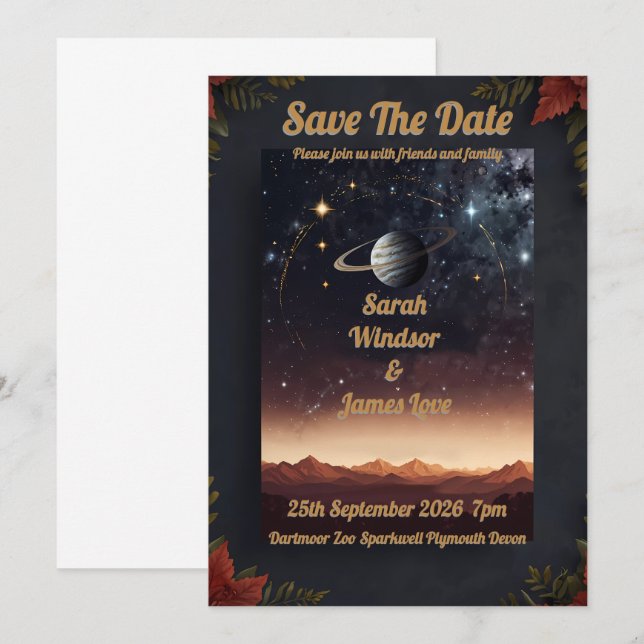 Planet Wedding Invitation (Front/Back)
