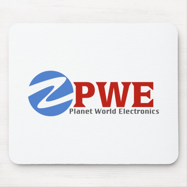 Planet World Electronics White Mouse Pad (Front)