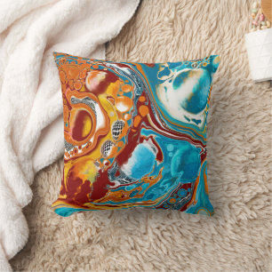 Planetary Bliss Fluid Art Cushion