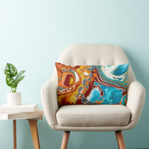 Planetary Bliss Fluid Art Lumbar Cushion