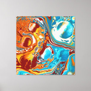 Planetary Bliss Fluid Digital Art Canvas Print