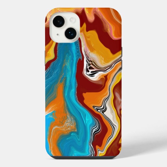 Planetary Bliss Fluid Digital Art    iPhone Case (Back)