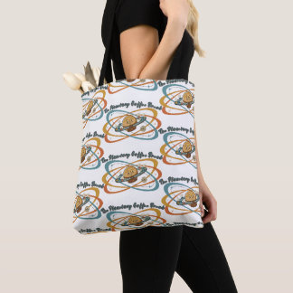 Planetary Coffee Break Retro Space Pattern Tote Bag
