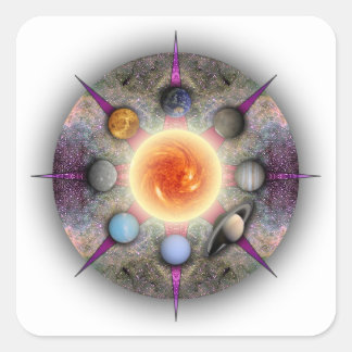 Planetary Mandala Rectangular Sticker