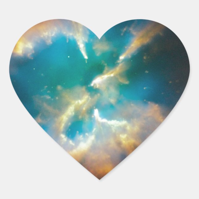 Planetary Nebula Heart Sticker (Front)