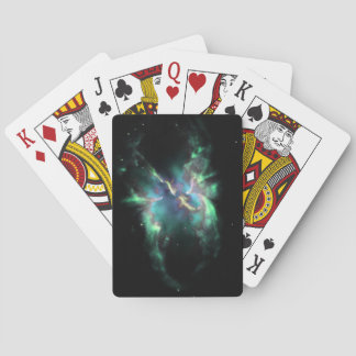 Planetary Nebula Mint Green Periwinkle Playing Cards