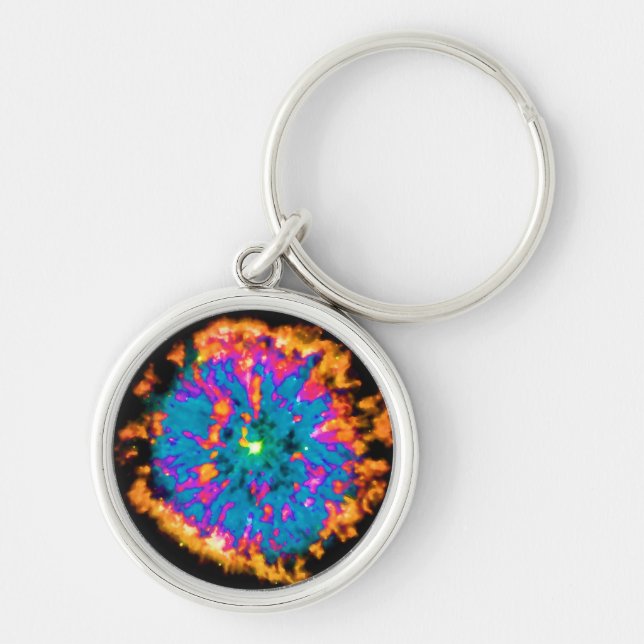 Planetary Nebula NGC 6751 Pop Art Psychedelic Key Ring (Front)