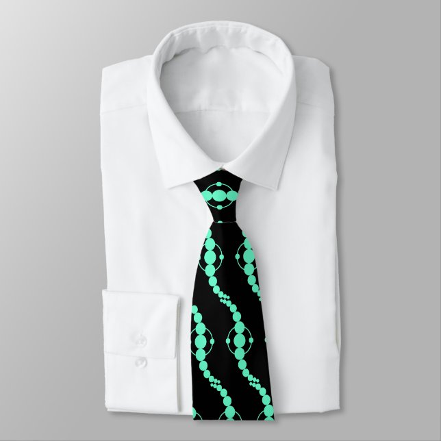 Planetary Procession - Turquoise on Black Tie (Tied)