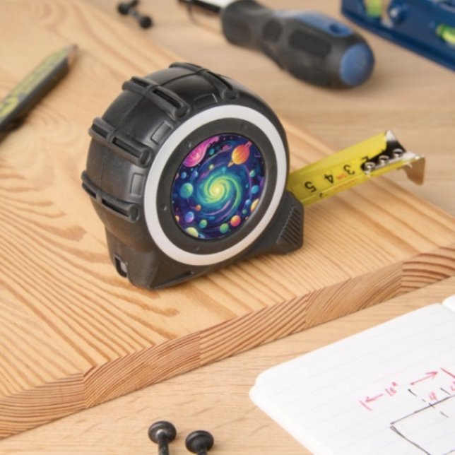 Planetary Spin  1 (Galaxy Tape Measure – inches on one side with metrics on the other.  Clip plastic /rubber. 
)