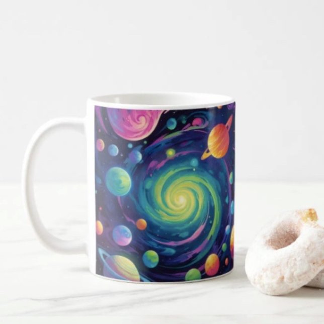 Planetary Spin  Coffee Mug ( Space Coffee Mug – mug available in 11 oz & 15 oz. Microwave and dishwasher safe. )