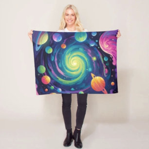 Planetary Spin Fleece Blanket