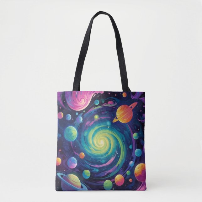 Planetary Spin Tote Bag (Front)