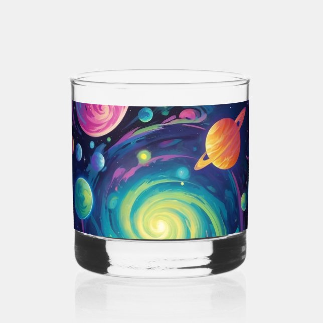 Planetary Spin  Whiskey Glass  (Front)