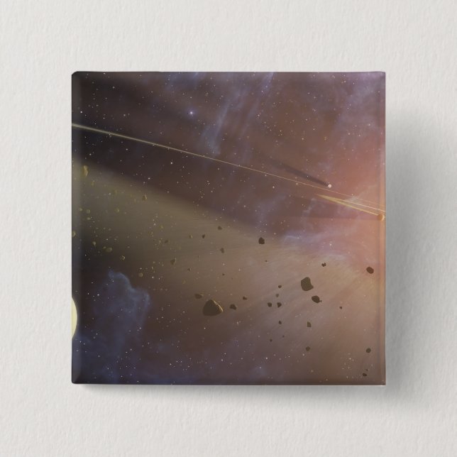 Planetary system Epsilon Eridani 15 Cm Square Badge (Front)