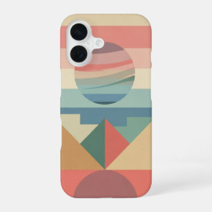 Planète Pastel Rétro sur Blocs iPhone 16 Case