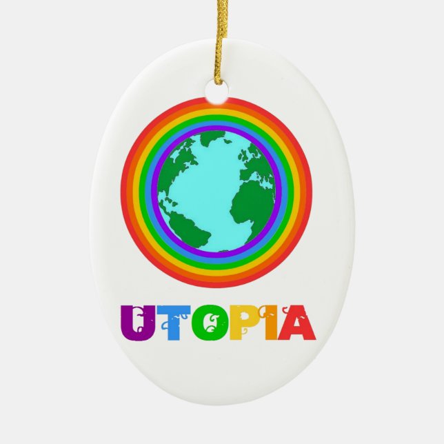 Planète Utopia Ceramic Tree Decoration (Front)