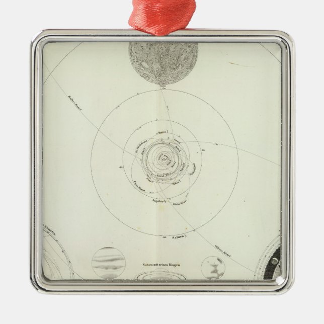 Planetensystem der Sonne Metal Tree Decoration (Front)