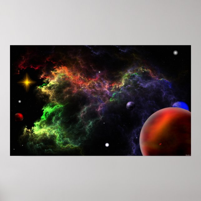 Planetoids In The Nebula Cluster Poster (Front)