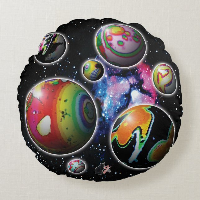 Planetoids Round Cushion (Front)