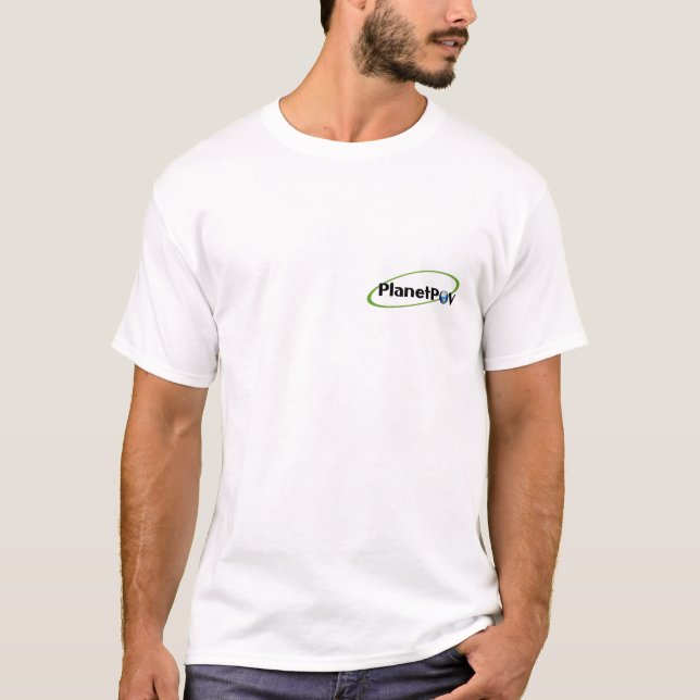 PlanetPOV - Small Logo - White T-Shirt (Front)