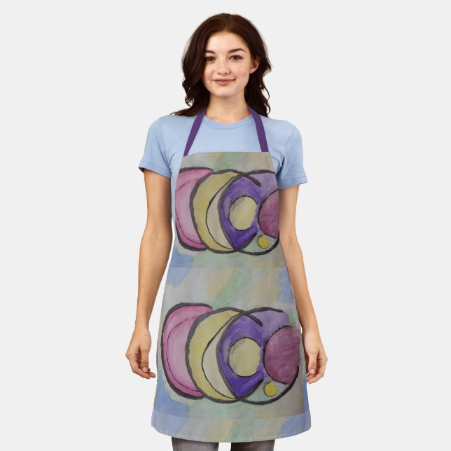 Planets Abstract Art Apron (Worn)