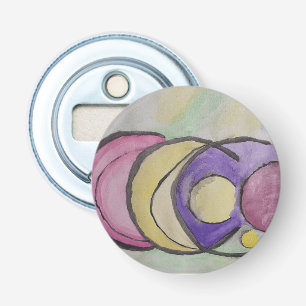 Planets Abstract Art Button Bottle Opener