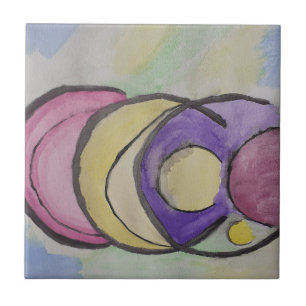 Planets Abstract Art Ceramic Tile