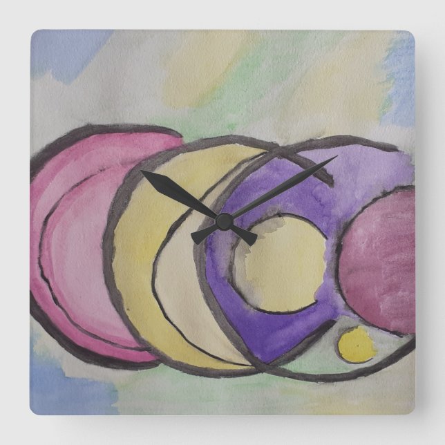 Planets Abstract Art Clock (Front)
