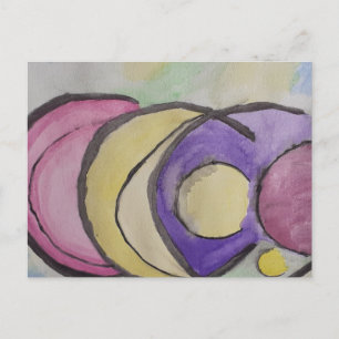 Planets Abstract Art Postcard