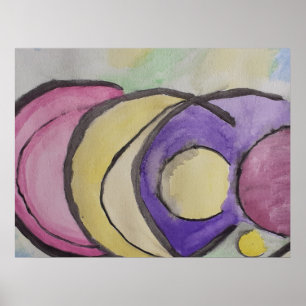 Planets Abstract Art Poster