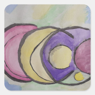 Planets Abstract Art Sticker