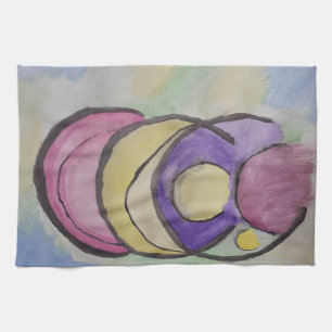 Planets Abstract Art Tea Towel