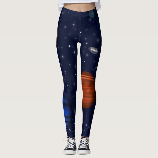 Planets and galaxies in space leggings (Front)