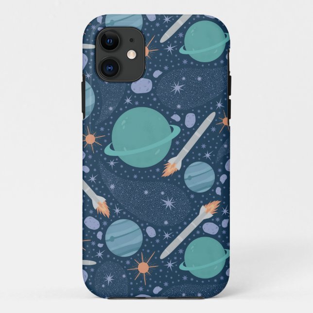 Planets and rockets galaxy   Case-Mate iPhone case (Back)