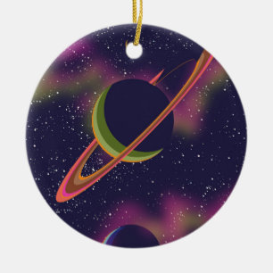 Planets and Stars Ceramic Ornament