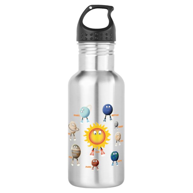 Planets and The Solar System 532 Ml Water Bottle (Front)