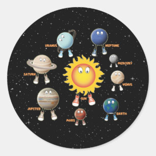 Planets and The Solar System Classic Round Sticker