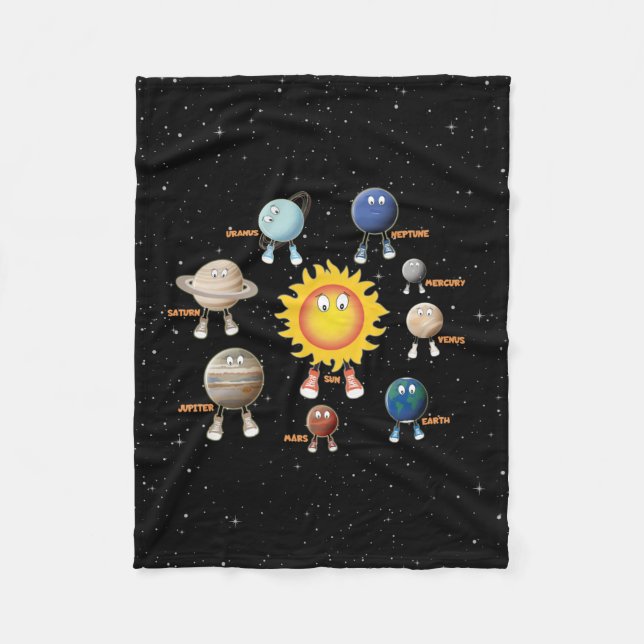 Planets and The Solar System Fleece Blanket (Front)