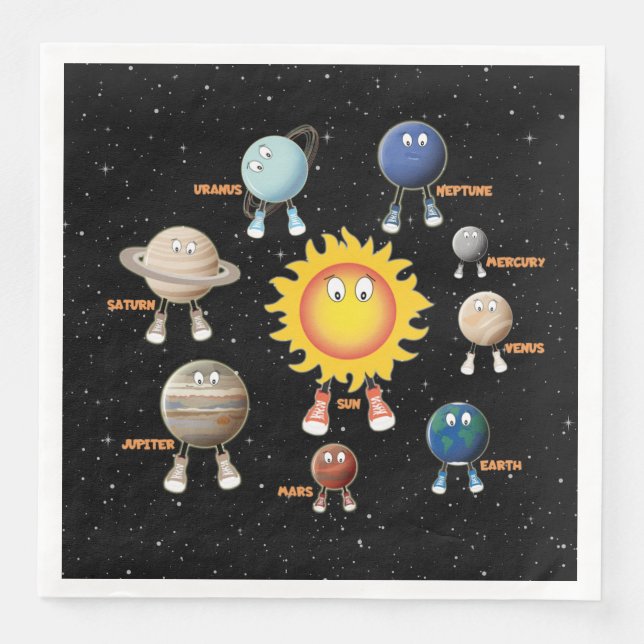 Planets and The Solar System Napkin (Front)
