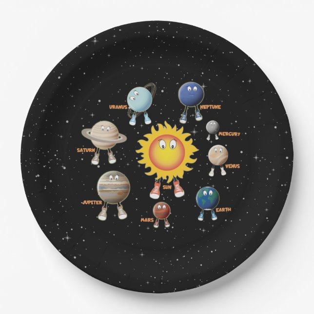 Planets and The Solar System Paper Plate (Front)