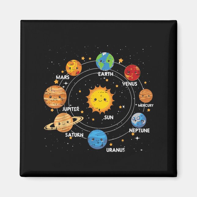 Planets Around Sun Solar System Space Galaxy Kids Magnet (Front)