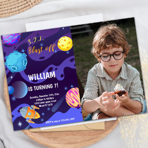 Planets Birthday Invitation with Photo
