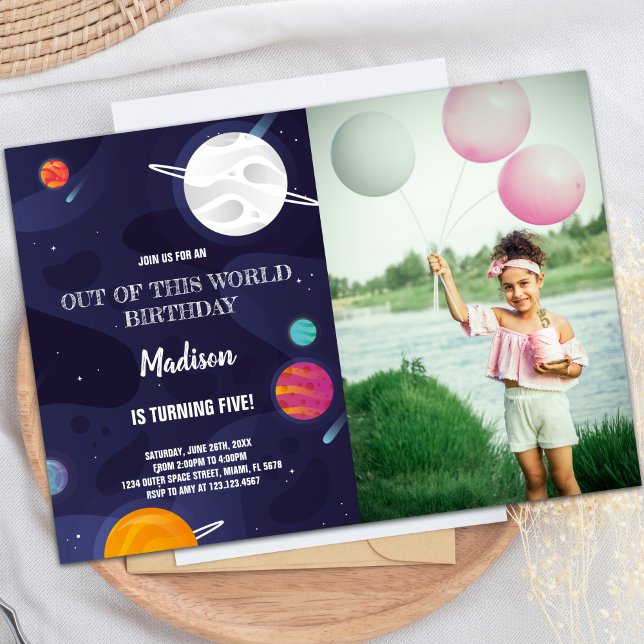 Planets Birthday Invitations with photo (Planets Birthday Invitations with photo)