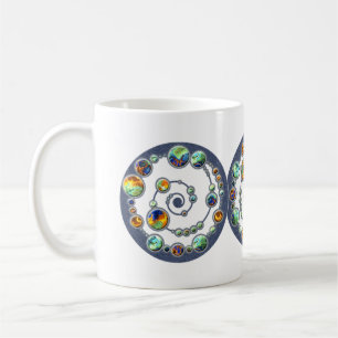 Planets crop circle formation + your backgr. colou coffee mug