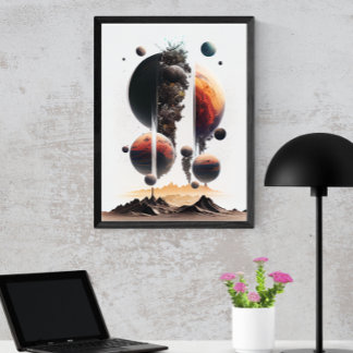Planets Crumbling In Black Hole Poster
