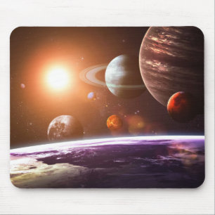Planets illustration mouse pad