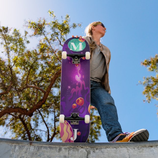 Planets in Space Personalised Skateboard (Outdoor 1)