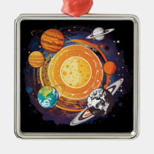 Planets Metal Ornament
