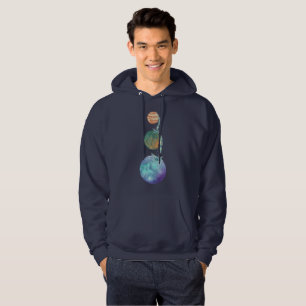 Planets of creation with cascades of water falling hoodie