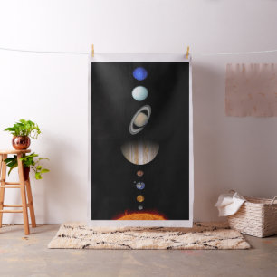 PLANETS OF TEH SOLAR SYSTEM Custom Polyester Yards Fabric